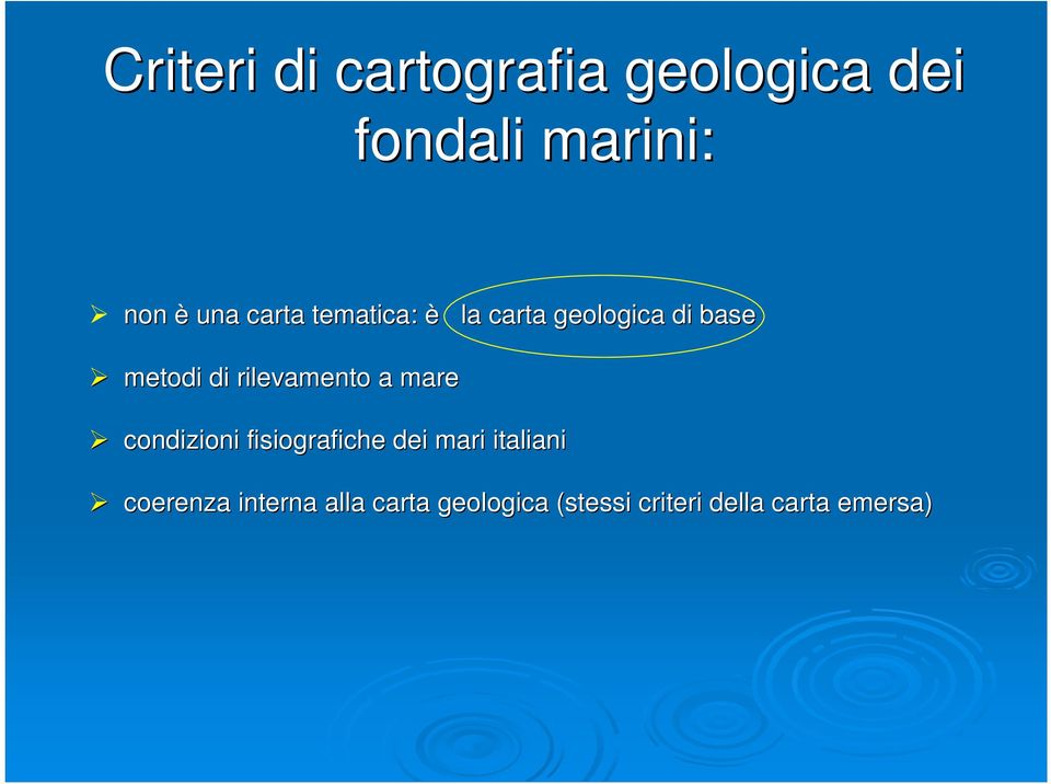 rilevamento a mare condizioni fisiografiche dei mari italiani