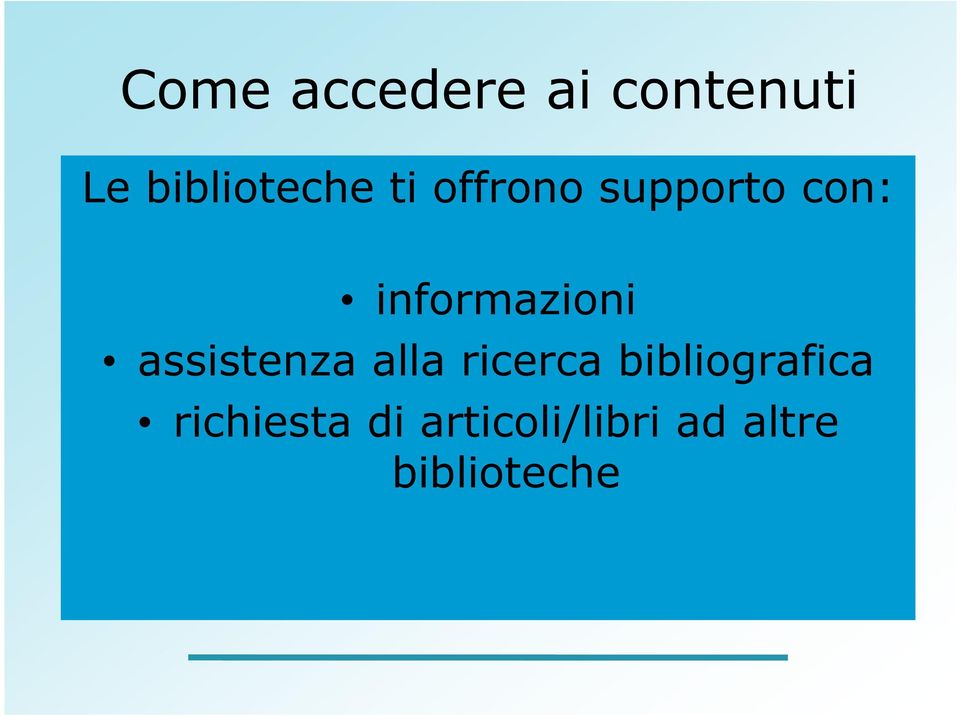 assistenza alla ricerca bibliografica