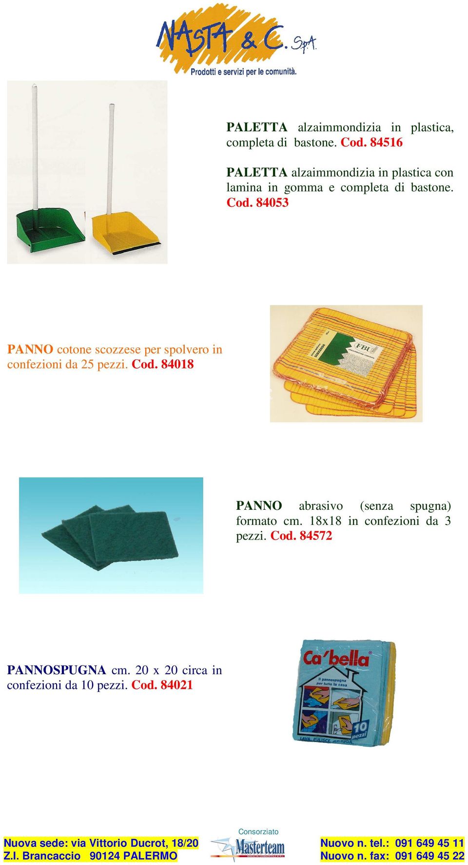 84053 PANNO cotone scozzese per spolvero in confezioni da 25 pezzi. Cod.