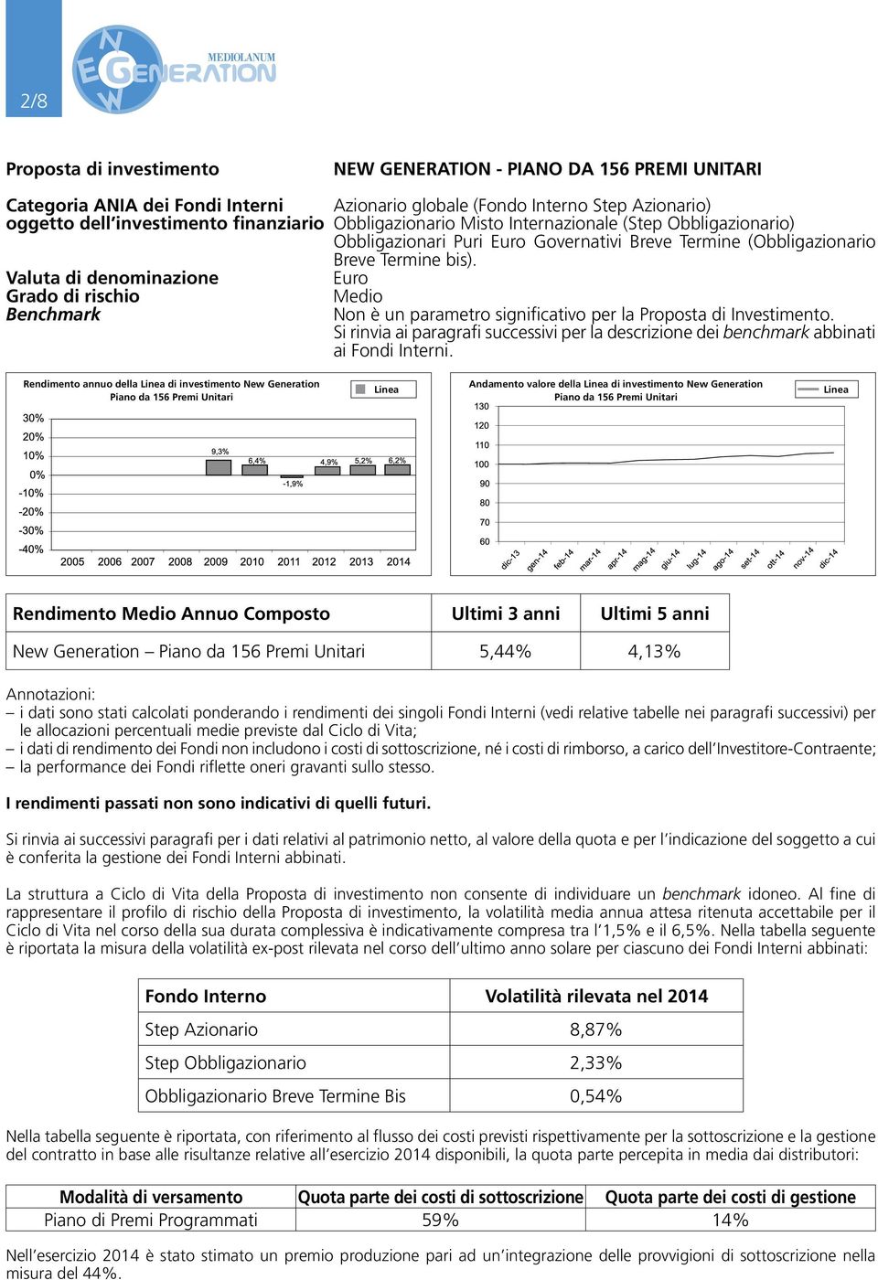 Medio Non è un parametro significativo per la Proposta di Investimento. Si rinvia ai paragrafi successivi per la descrizione dei benchmark abbinati ai Fondi Interni.