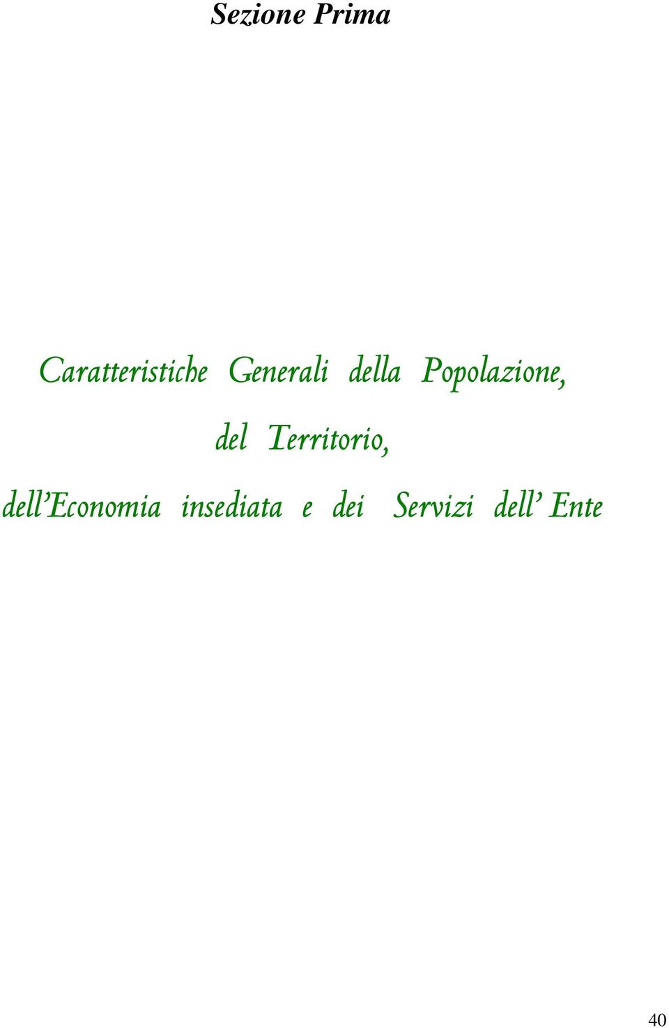 del Territorio, dell Economia