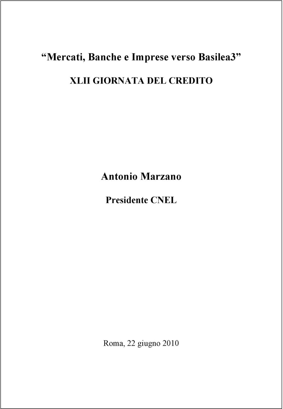 DEL CREDITO Antonio Marzano