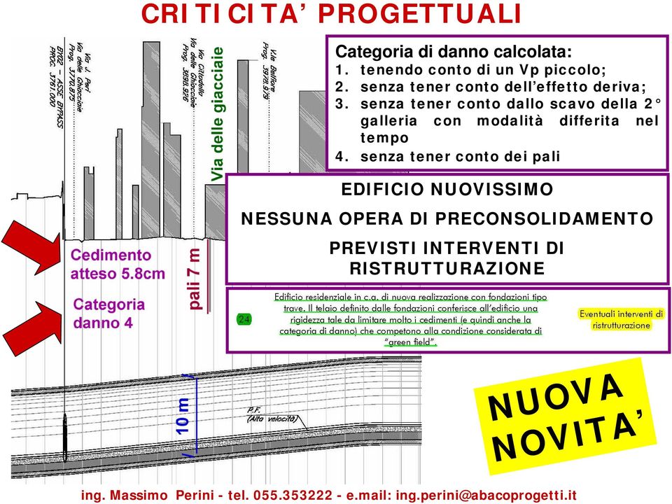 senza tener conto dallo scavo della 2 galleria con modalità differita nel tempo