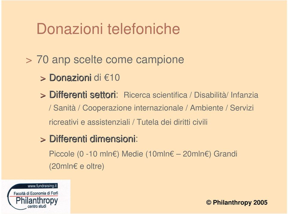 internazionale / Ambiente / Servizi ricreativi e assistenziali / Tutela dei diritti