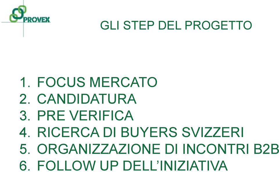 RICERCA DI BUYERS SVIZZERI 5.