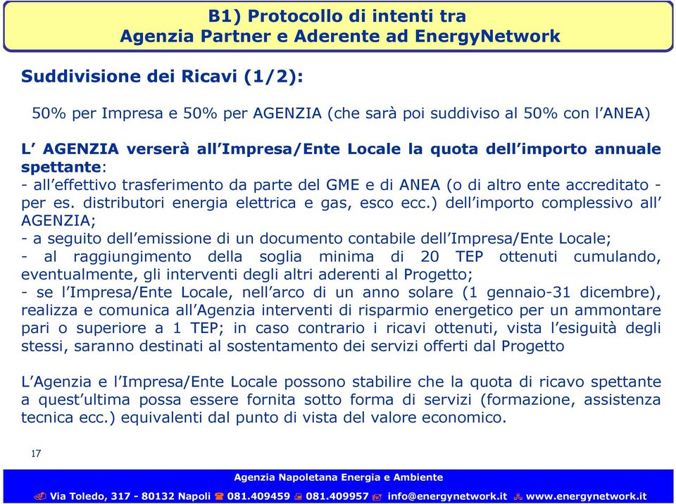 distributori energia elettrica e gas, esco ecc.