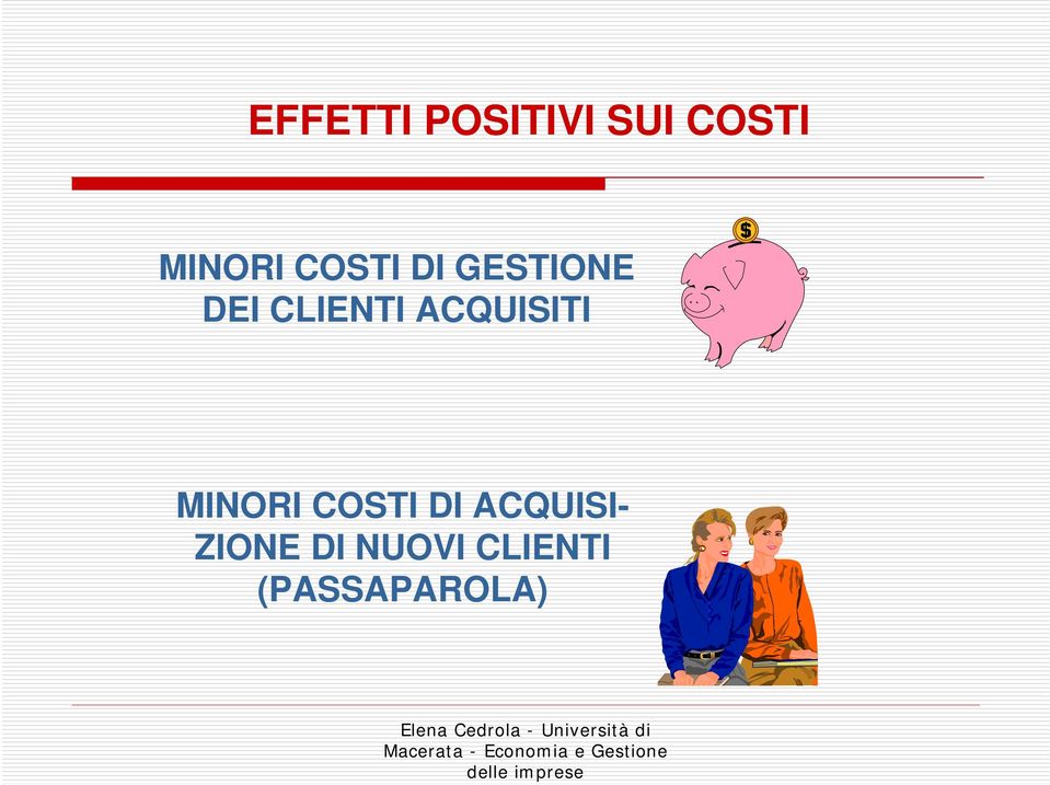 ACQUISITI MINORI COSTI DI