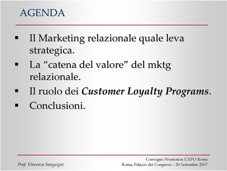 La catena del valore del mktg