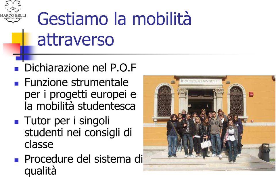 mobilità studentesca Tutor per i singoli studenti