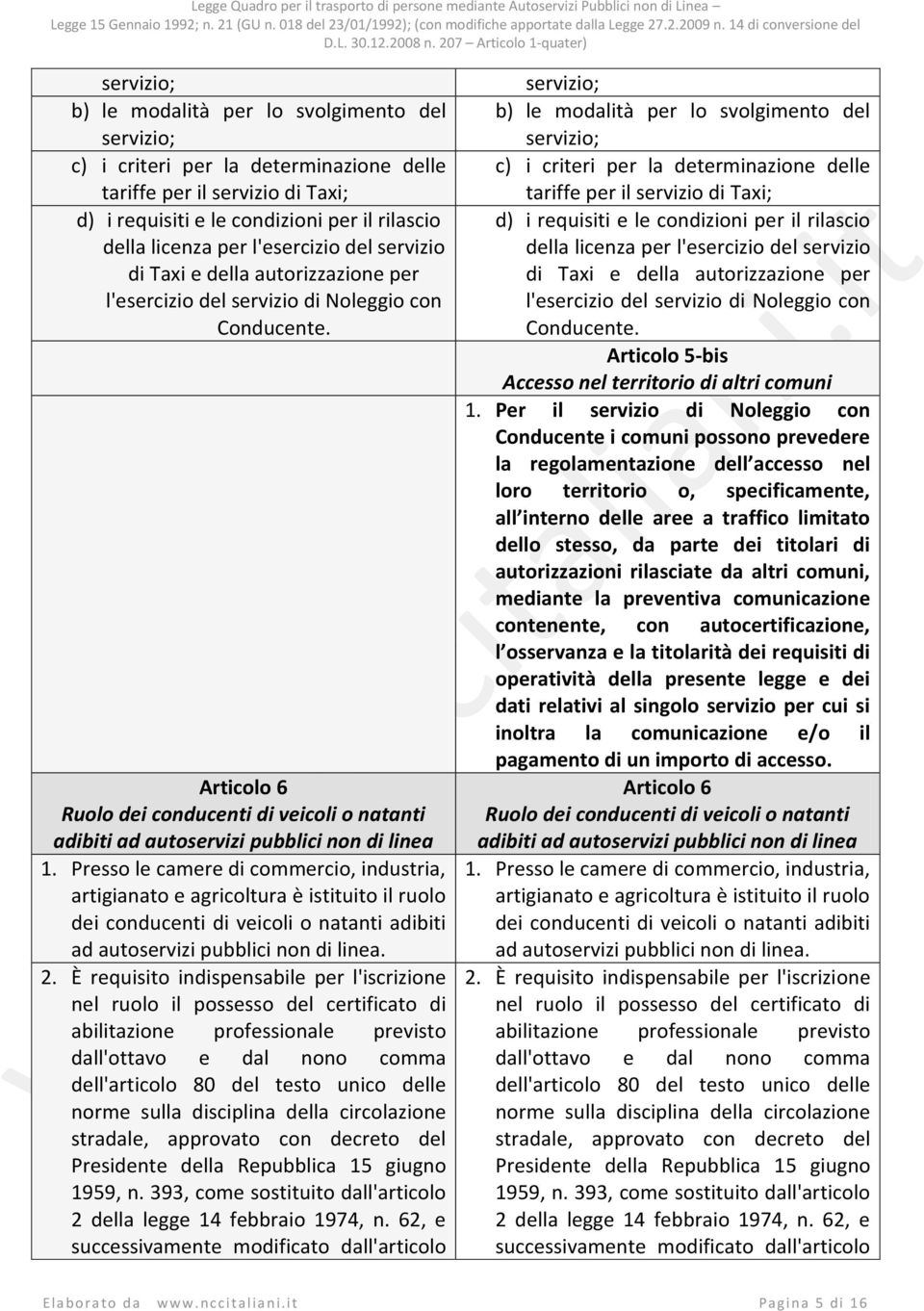 Presso le camere di commercio, industria, artigianato e agricoltura è istituito il ruolo dei conducenti di veicoli o natanti adibiti ad autoservizi pubblici non di linea. 2.