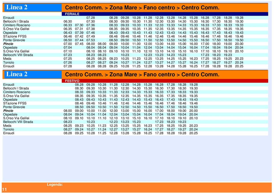 35 09.35 10.35 11.35 12.35 13.35 14.35 15.35 16.35 17.35 18.35 19.35 Ospedale 06.43 07.39 07.46 08.43 09.43 10.43 11.43 12.43 13.43 14.43 15.43 16.43 17.43 18.43 19.43 STazione FFSS 06.46 07.42 07.