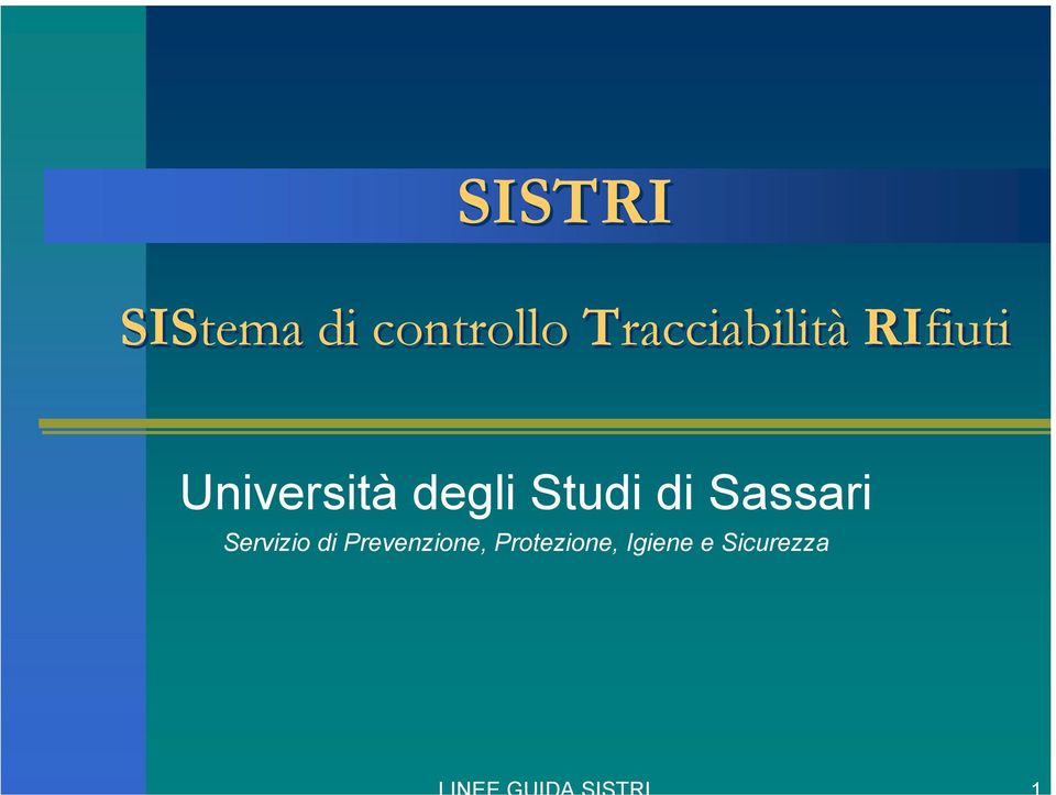 degli Studi di Sassari Servizio