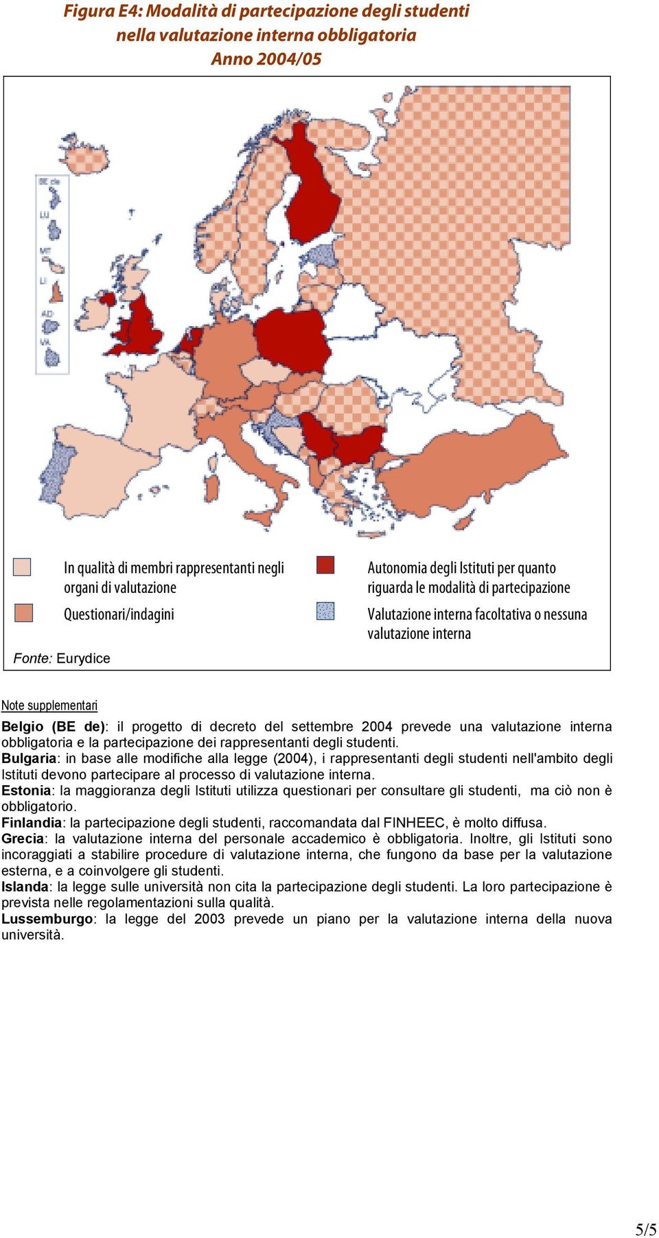 decreto del settembre 2004 prevede una valutazione interna obbligatoria e la partecipazione dei rappresentanti degli studenti.