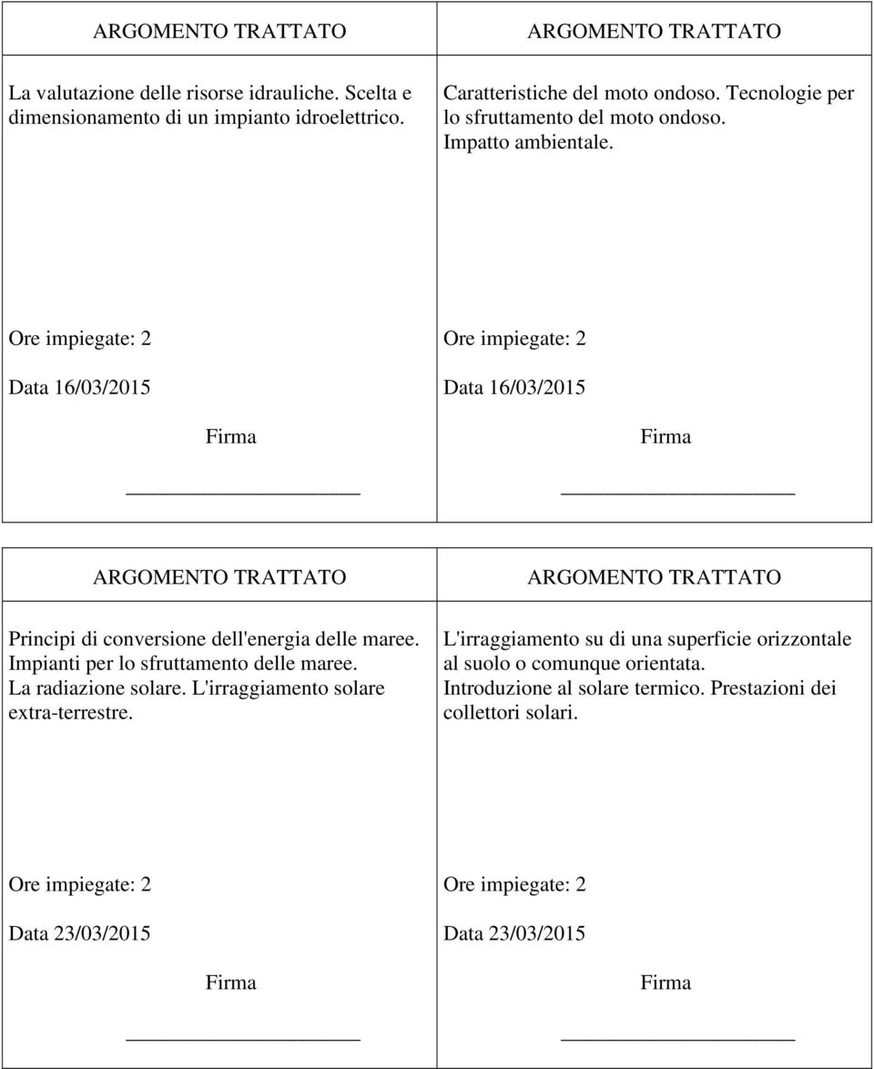 Data 16/03/2015 Data 16/03/2015 Principi di conversione dell'energia delle maree. Impianti per lo sfruttamento delle maree.