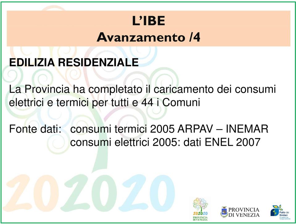 termici per tutti e 44 i Comuni Fonte dati: consumi