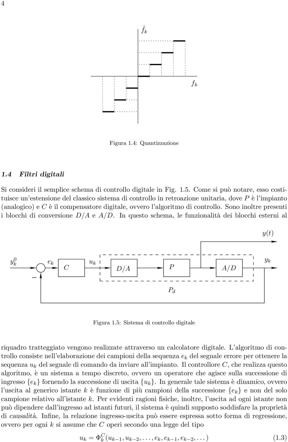 controllo. Sono inoltre presenti i blocchi di conversione D/A e A/D. In questo schema, le funzionalità dei blocchi esterni al y(t) yk e k u k C D/A P A/D _ y k P d Figura 1.