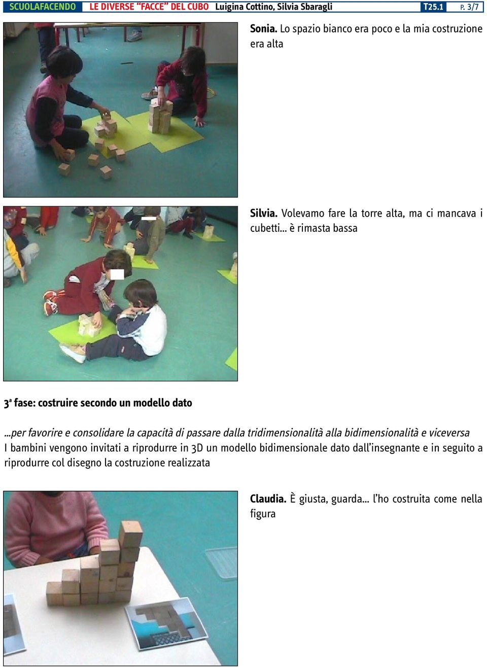 .. è rimasta bassa 3 a fase: costruire secondo un modello dato.