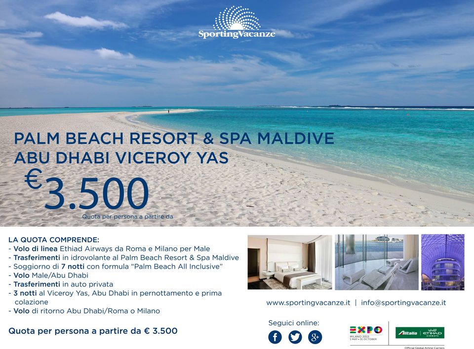 Resort & Spa Maldive - Soggiorno di 7 notti con formula Palm Beach All Inclusive - Volo Male/Abu Dhabi - 3