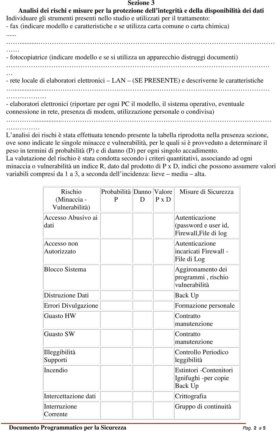 ..... - fotocopiatrice (indicare modello e se si utilizza un apparecchio distruggi documenti) - rete locale di elaboratori elettronici LAN (SE PRESENTE) e descriverne le caratteristiche.