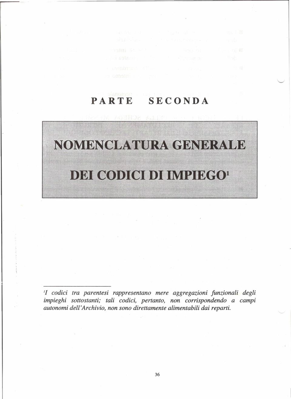 codici, pertanto, non corrispondendo a campi autonomi dell