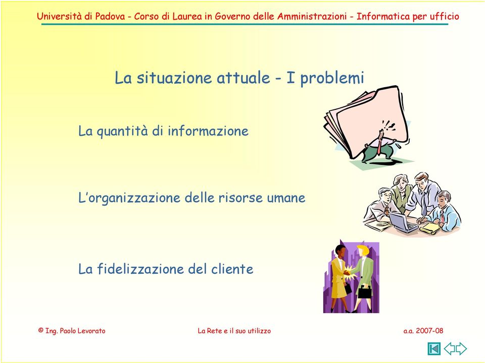 informazione L organizzazione