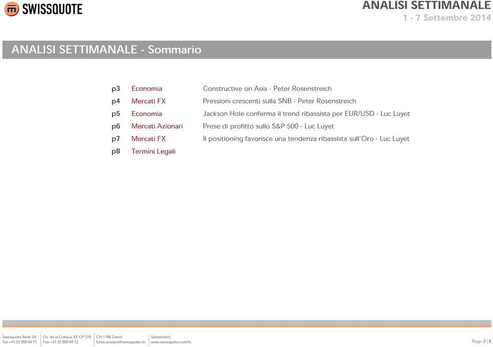 Rosenstreich Jackson Hole conferma il trend ribassista per EUR/USD - Luc Luyet Prese di