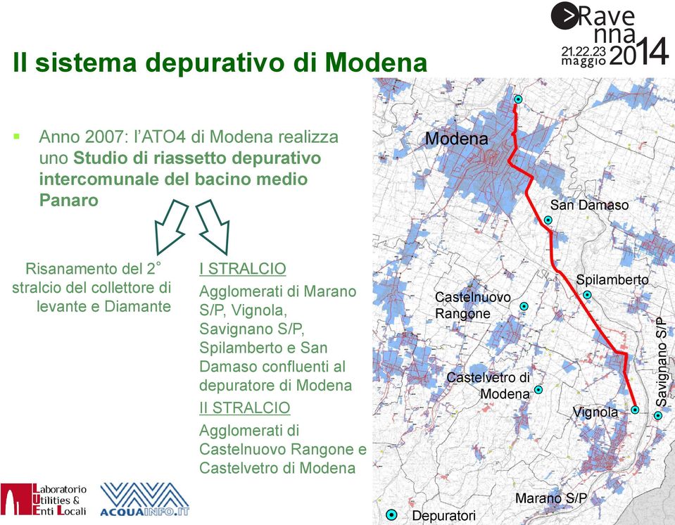 STRALCIO Agglomerati di Marano S/P, Vignola, Savignano S/P, Spilamberto e San Damaso confluenti al depuratore di Modena II