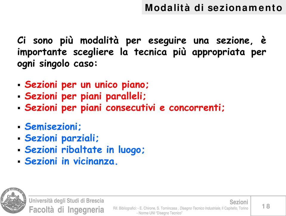 singolo caso: per un unico piano; per piani paralleli; per piani