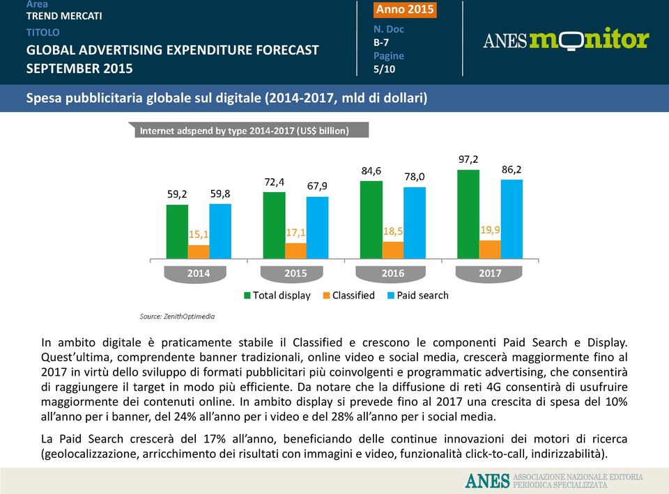 advertising, che consentirà di raggiungere il target in modo più efficiente. Da notare che la diffusione di reti 4G consentirà di usufruire maggiormente dei contenuti online.