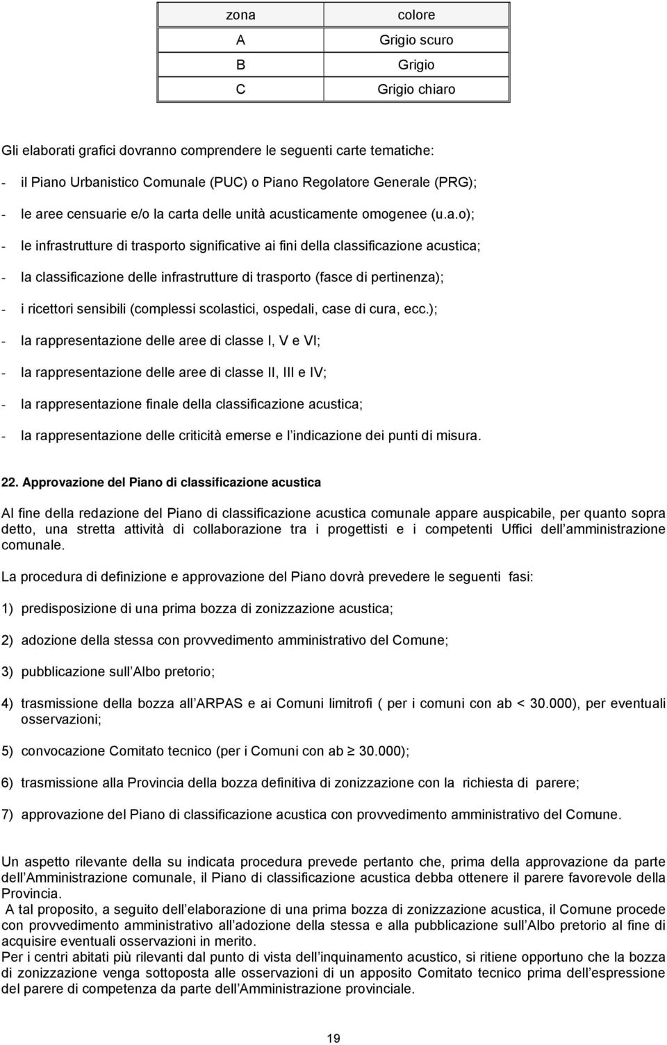 infrastrutture di trasporto (fasce di pertinenza); - i ricettori sensibili (complessi scolastici, ospedali, case di cura, ecc.