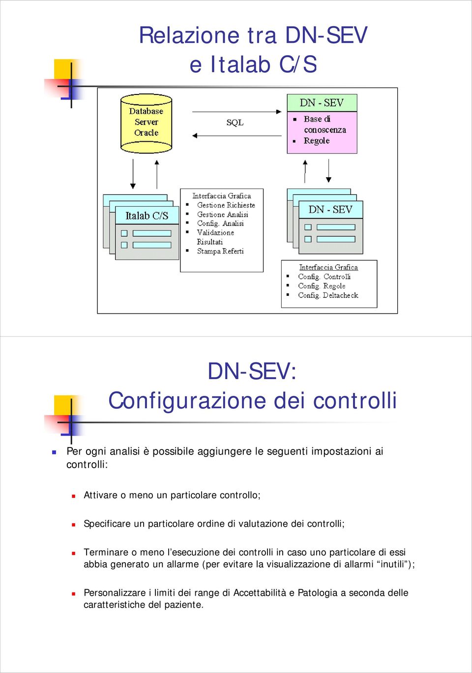 controlli; Terminare o meno l esecuzione dei controlli in caso uno particolare di essi abbia generato un allarme (per evitare la