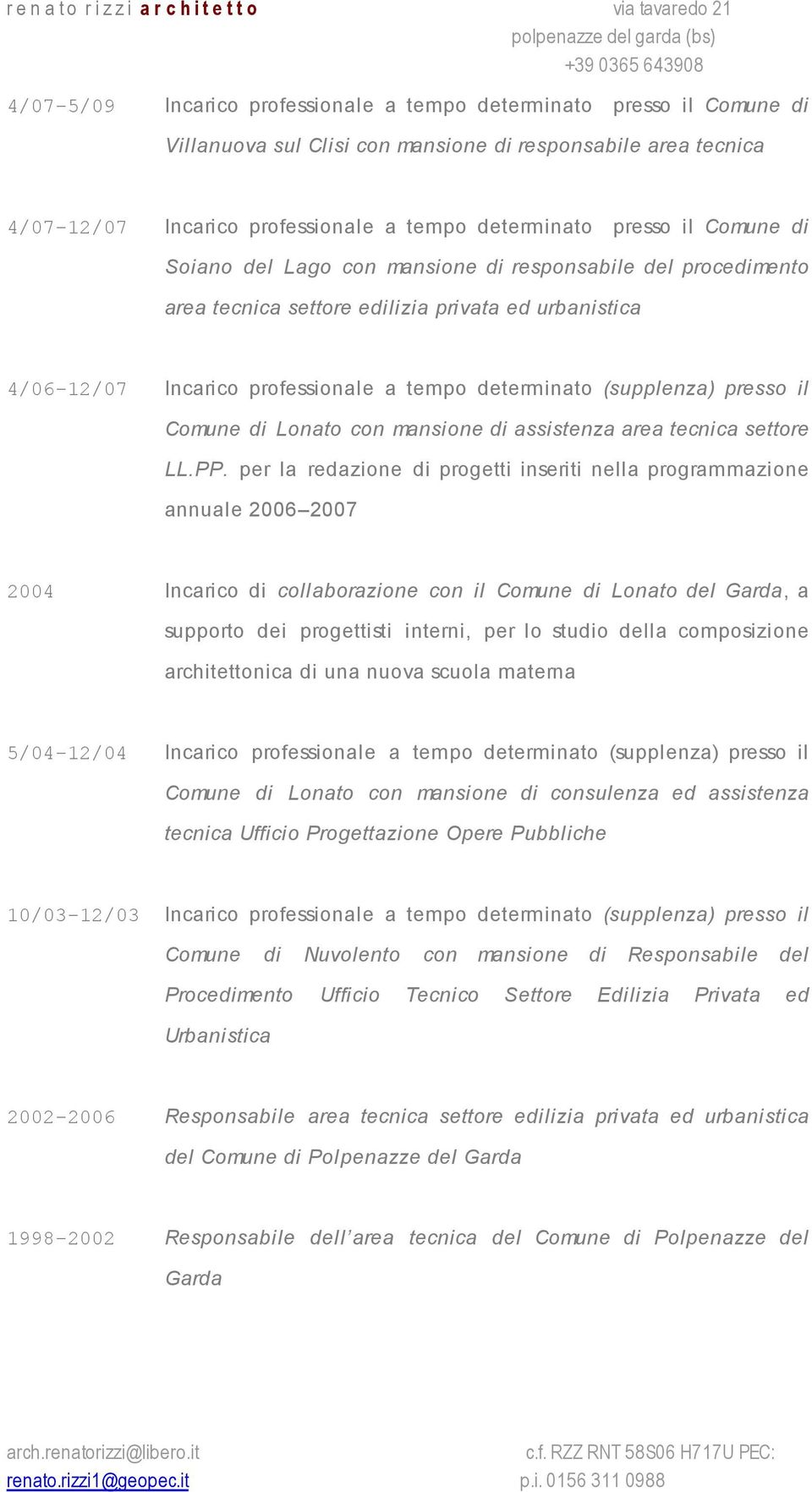 prfessinale a temp determinat (supplenza) press il Cmune di Lnat cn mansine di assistenza area tecnica settre LL.PP.