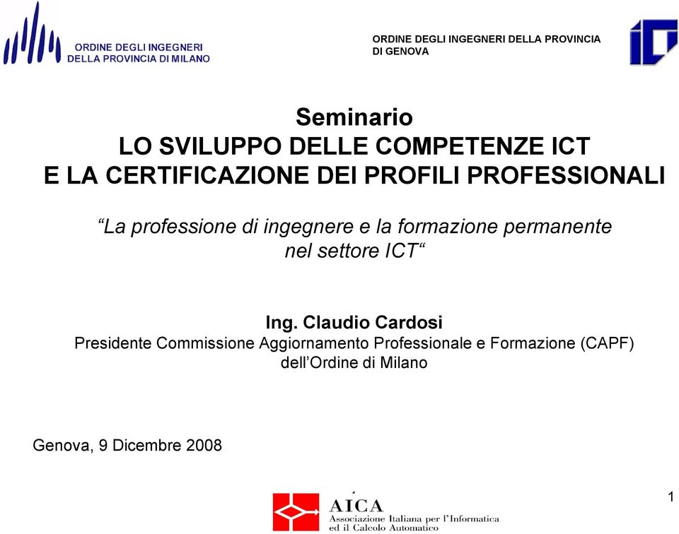 settore ICT Ing.