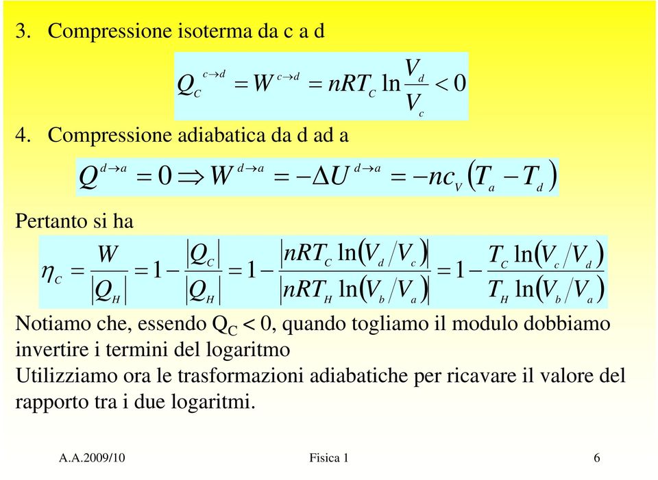 ln ln ( ) ( ) Notimo he, esseno < 0, quno toglimo il moulo oimo invertire