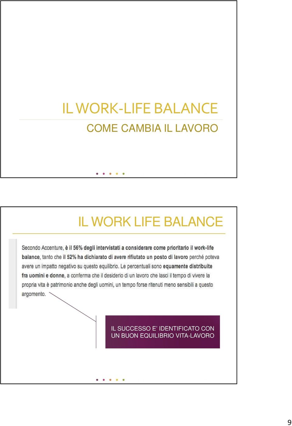 BALANCE IL SUCCESSO E