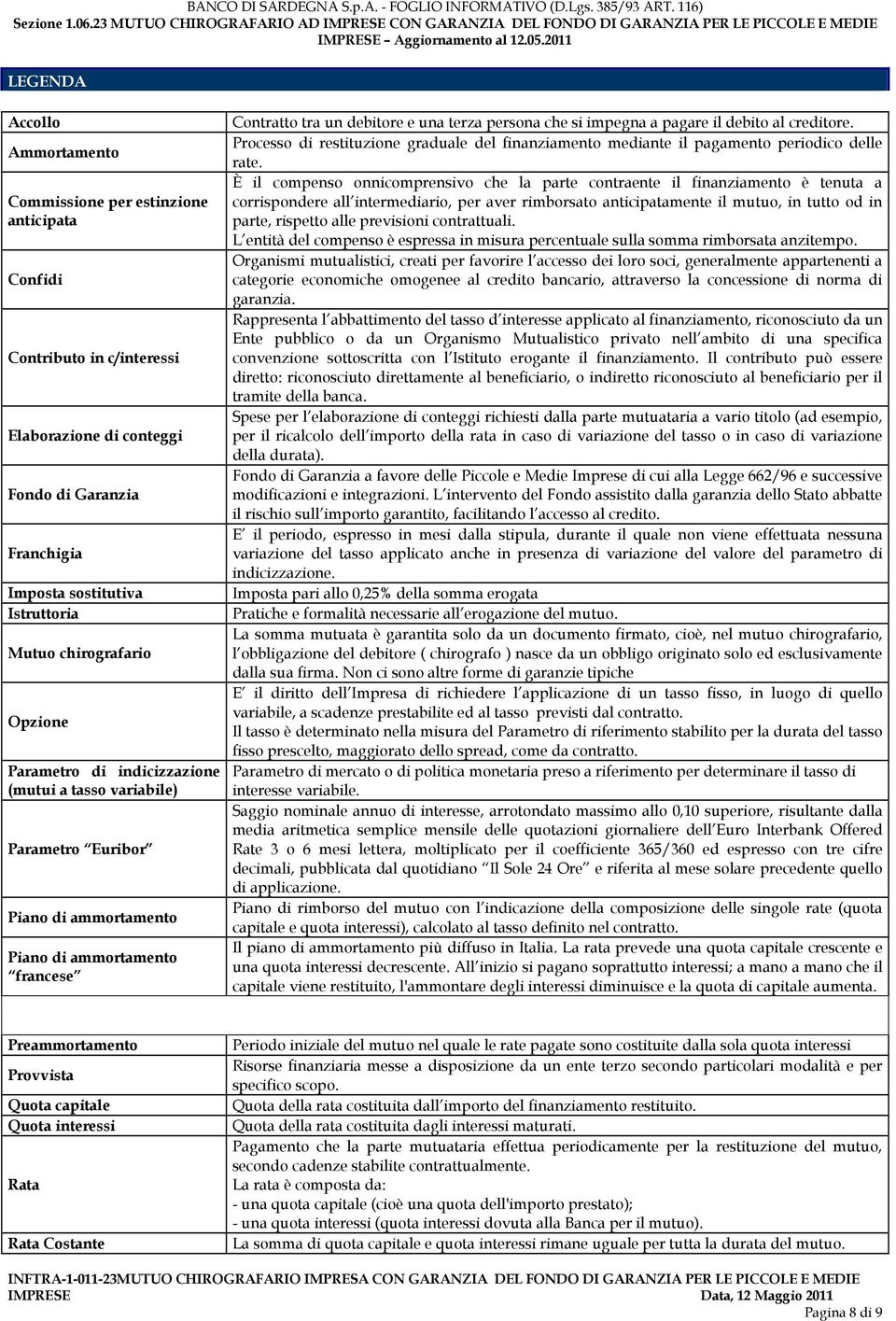 impegna a pagare il debito al creditore. Processo di restituzione graduale del finanziamento mediante il pagamento periodico delle rate.