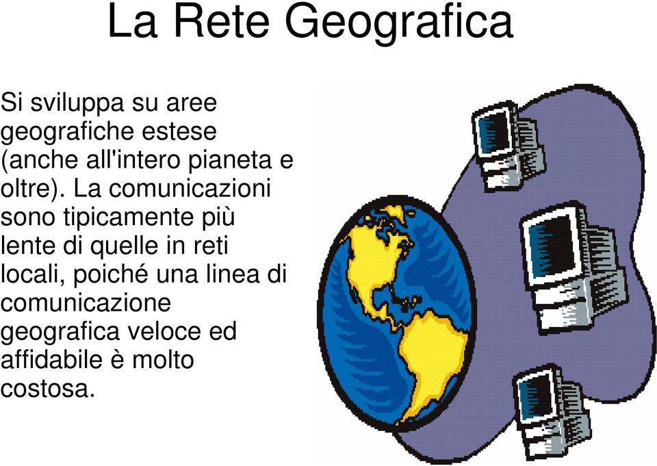 La comunicazioni sono tipicamente più lente di quelle in reti