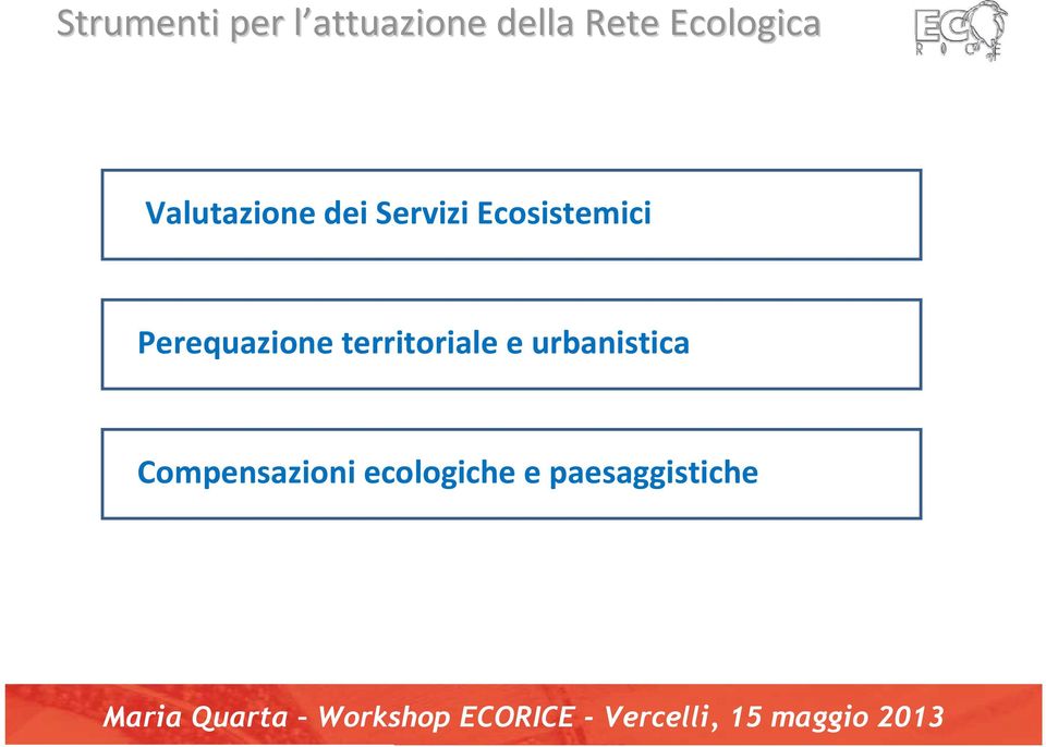 Ecosistemici Perequazione territoriale e