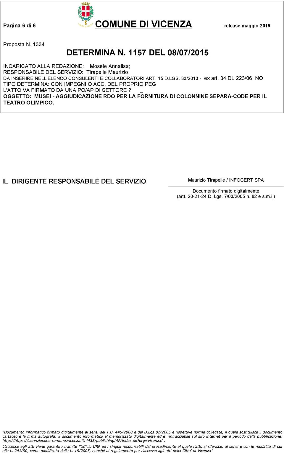 Tirapelle / INFOCERT SPA Documento firmato
