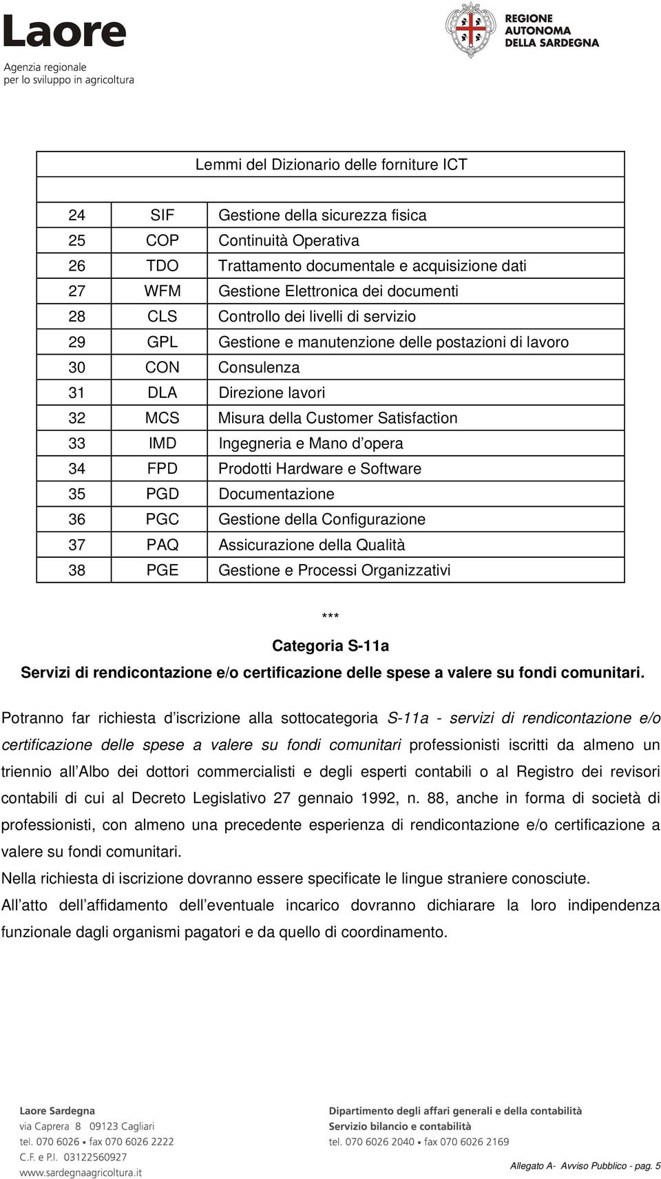 Ingegneria e Mano d opera 34 FPD Prodotti Hardware e Software 35 PGD Documentazione 36 PGC Gestione della Configurazione 37 PAQ Assicurazione della Qualità 38 PGE Gestione e Processi Organizzativi