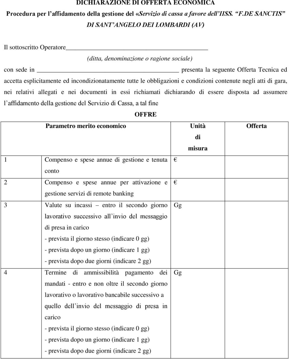 incondizionatamente tutte le obbligazioni e condizioni contenute negli atti di gara, nei relativi allegati e nei documenti in essi richiamati dichiarando di essere disposta ad assumere l affidamento