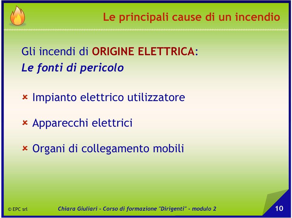 pericolo Impianto elettrico utilizzatore