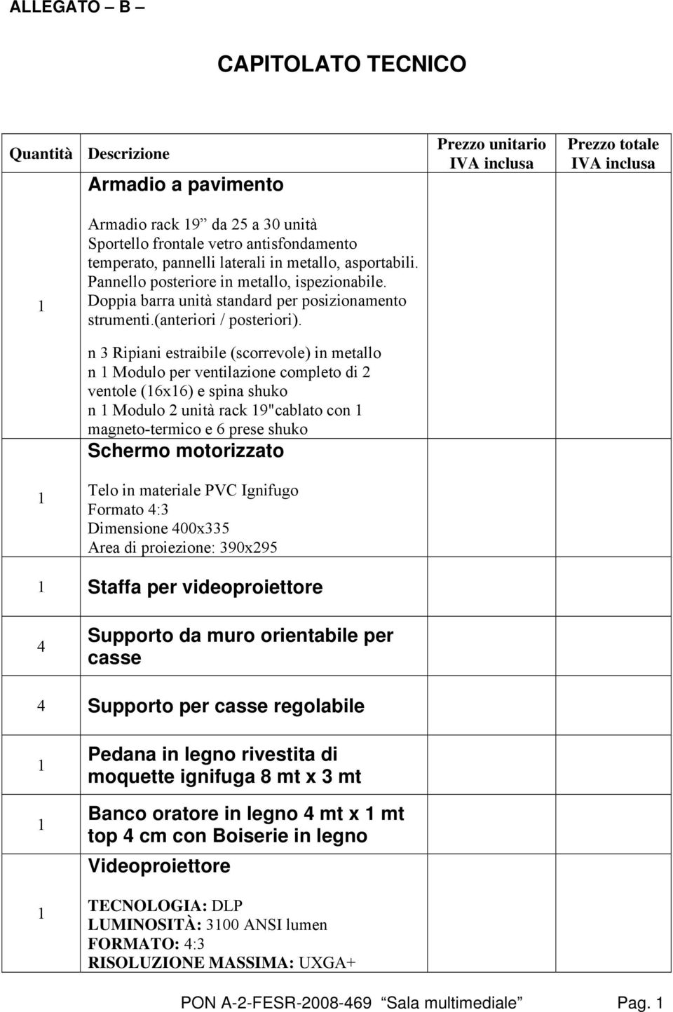 n 3 Ripiani estraibile (scorrevole) in metallo n Modulo per ventilazione completo di 2 ventole (6x6) e spina shuko n Modulo 2 unità rack 9"cablato con magneto-termico e 6 prese shuko Schermo