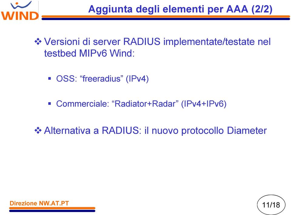 freeradius (IPv4) Commerciale: Radiator+Radar