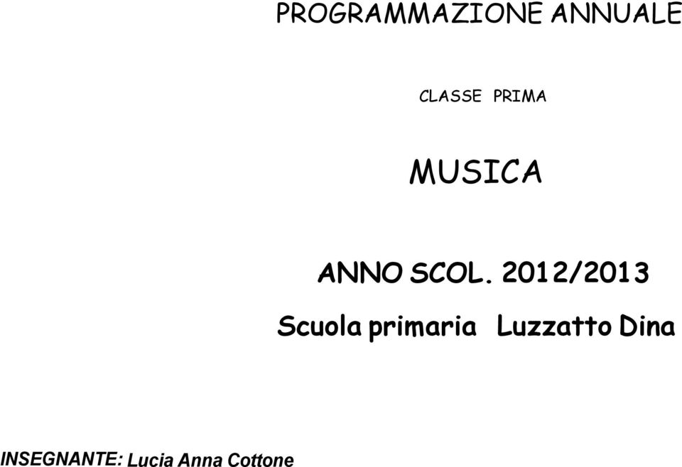 2012/2013 Scuola primaria