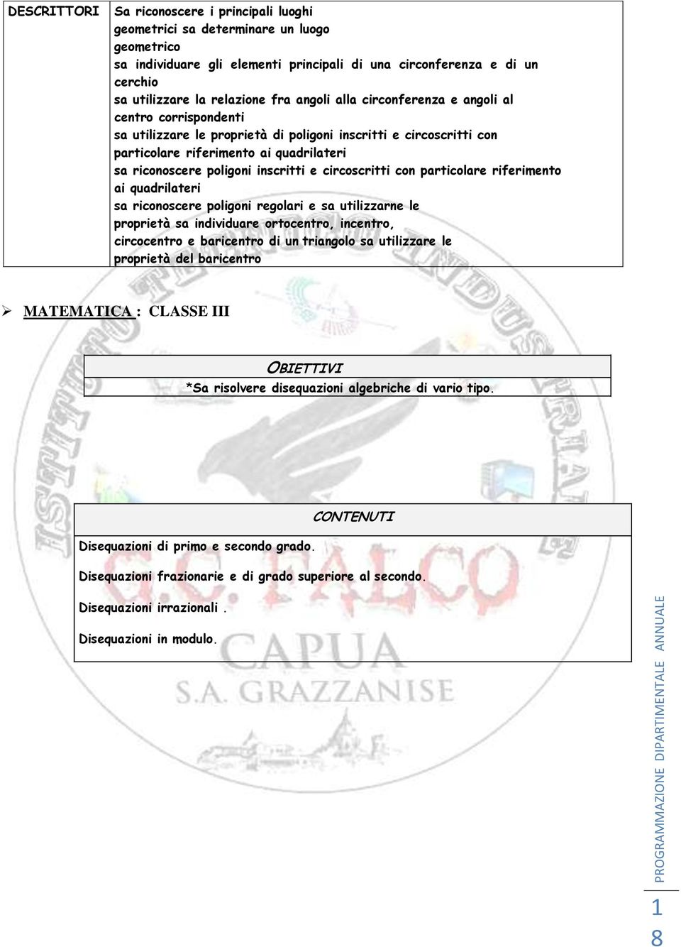 particlare riferiment ai quadrilateri sa ricnscere pligni reglari e sa utilizzarne le prprietà sa individuare rtcentr, incentr, circcentr e baricentr di un triangl sa utilizzare le prprietà del