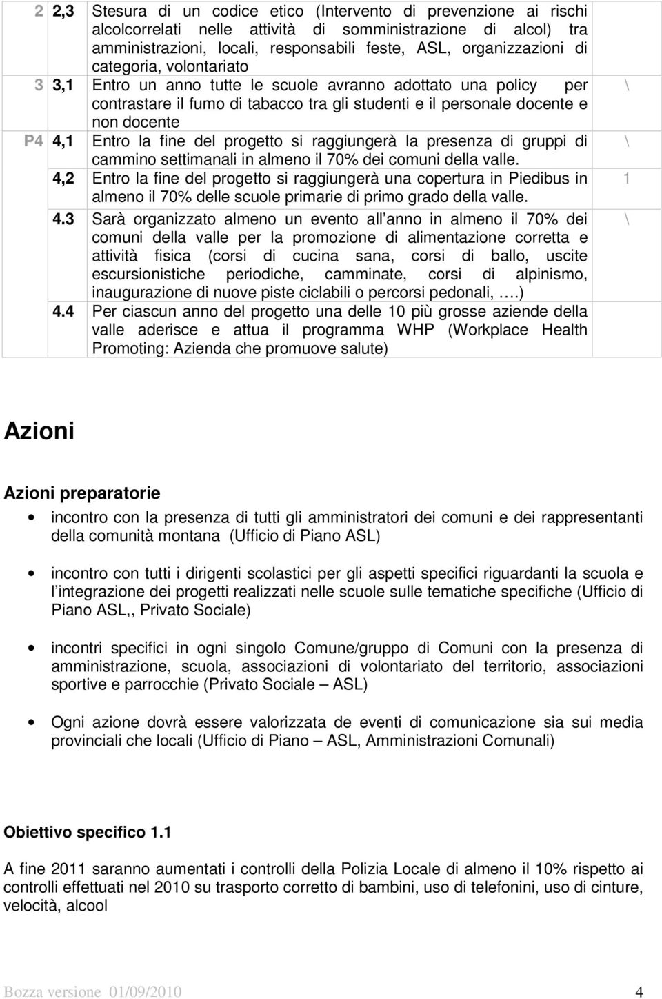 del progetto si raggiungerà la presenza di gruppi di cammino settimanali in almeno il 70% dei comuni della valle.