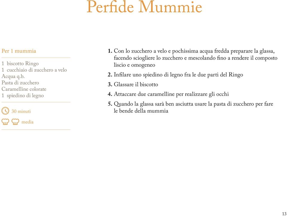 liscio e omogeneo 2. Inflare uno spiedino di legno fra le due parti del Ringo 3. Glassare il biscotto 4.