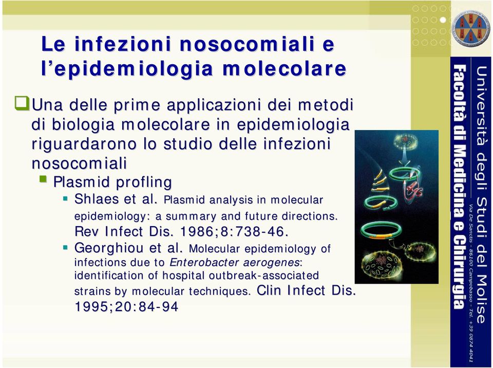 al. Plasmid analysis in molecular epidemiology: : a summary and future directions. Rev Infect Dis.. 1986;8:738-46. Georghiou et al.