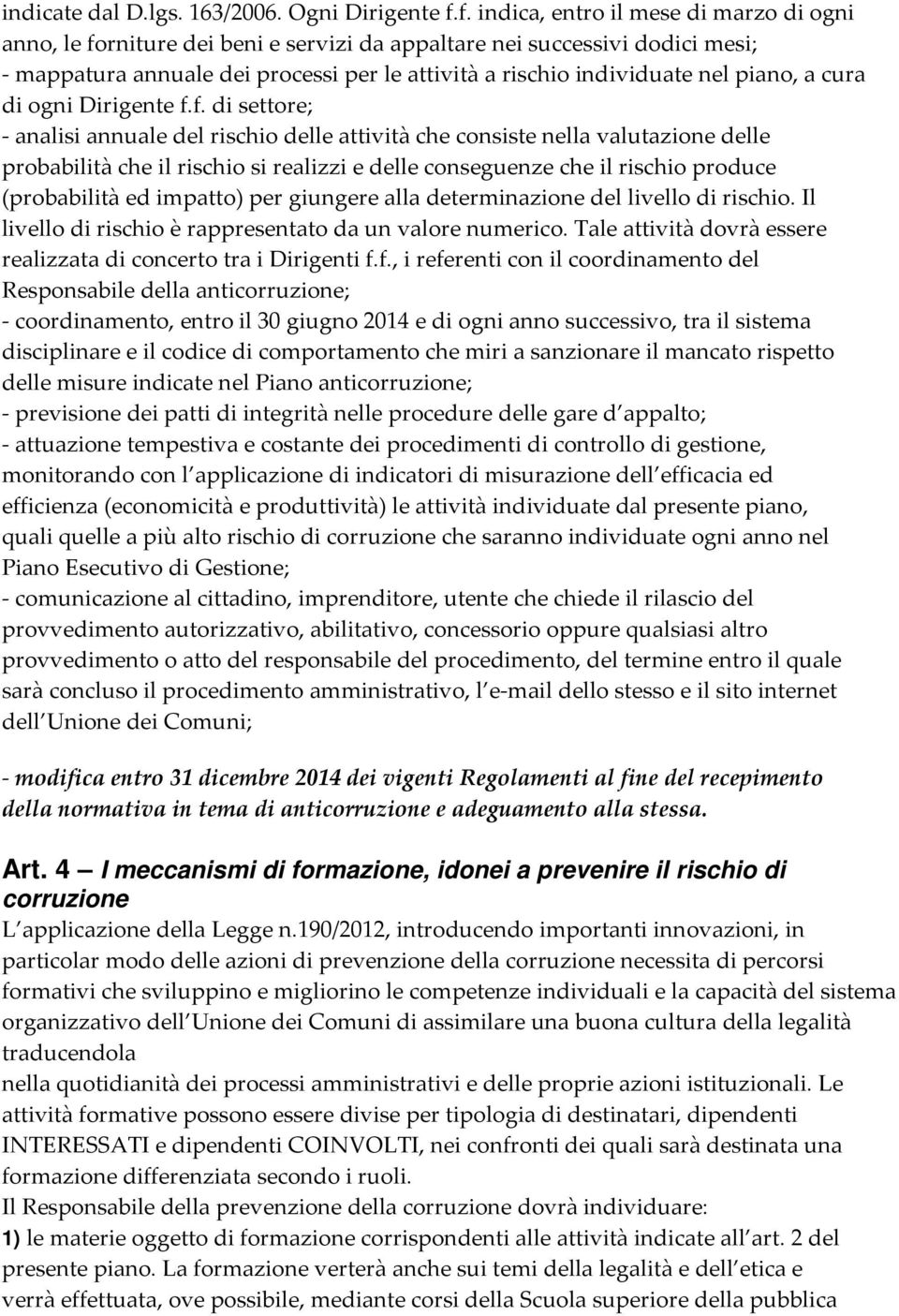 piano, a cura di ogni Dirigente f.